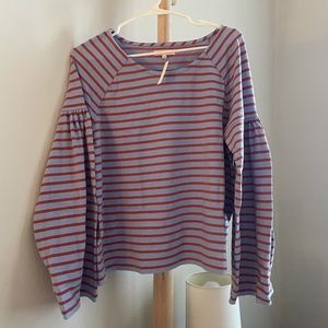 Madewell Balloon Sleeve striped top